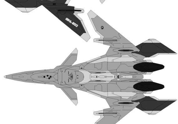 Самолет Yukikaze FRX-00Mave - чертежи, габариты, рисунки