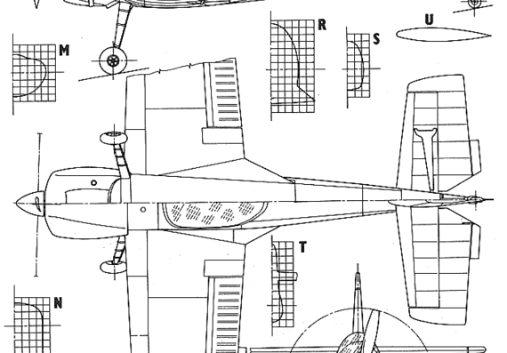 Самолет Zlin 50 - чертежи, габариты, рисунки