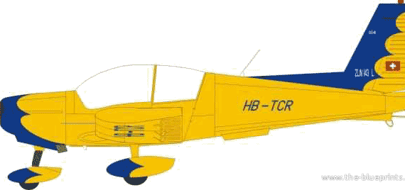 Самолет Zlin Z-143 - чертежи, габариты, рисунки