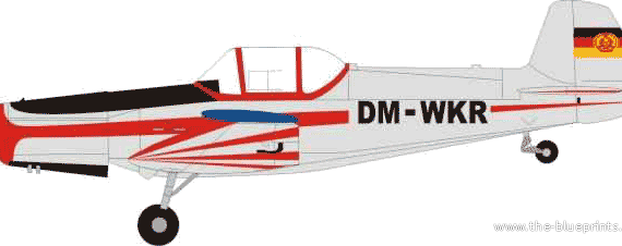 Самолет Zlin Z-326A Acrobat Master - чертежи, габариты, рисунки