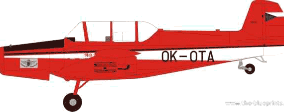 Самолет Zlin Z-326M - чертежи, габариты, рисунки