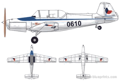 Самолет Zlin Z-326 Trener Master - чертежи, габариты, рисунки