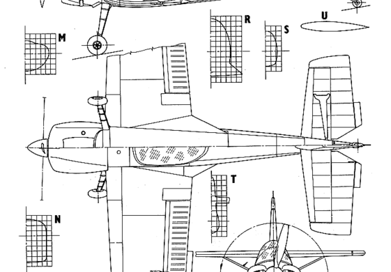 Самолет Zlin Z-50 - чертежи, габариты, рисунки