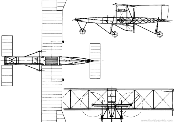 Самолет de Havilland Biplane 1 (England) (1909) - чертежи, габариты, рисунки
