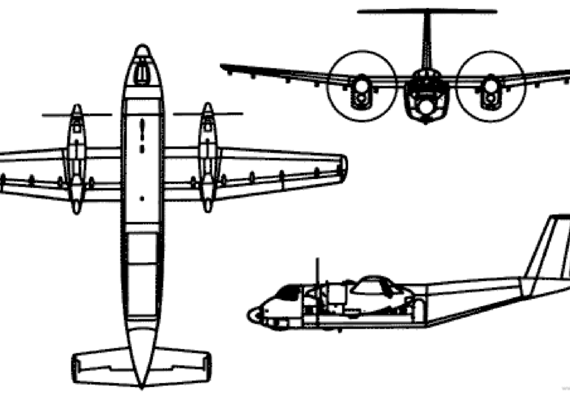 Самолет de Havilland Canada Buffalo C-8A - чертежи, габариты, рисунки