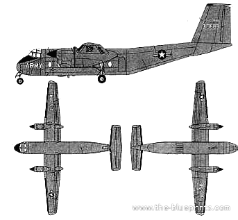 Самолет de Havilland Canada C-8A DHC5 Buffalo - чертежи, габариты, рисунки