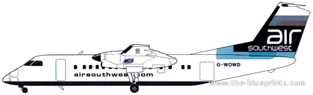 Самолет de Havilland Canada DHC-8 Dash 8-300 - чертежи, габариты, рисунки
