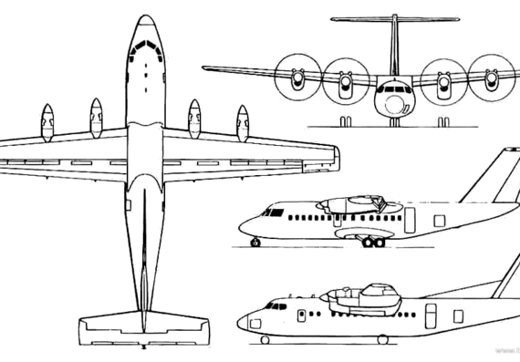 Самолет de Havilland Canada DHC7 - чертежи, габариты, рисунки
