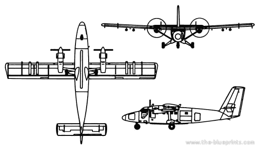 Самолет de Havilland Canada UV 18 Twin Otter - чертежи, габариты, рисунки