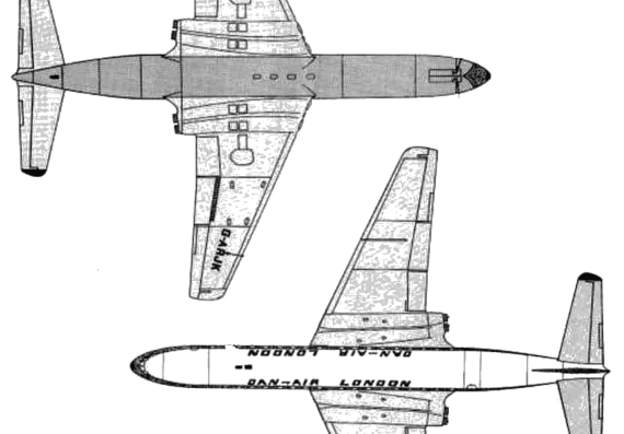 Самолет de Havilland Comet 4B - чертежи, габариты, рисунки