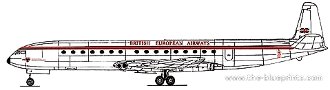 Самолет de Havilland DH-106 Comet 3B - чертежи, габариты, рисунки