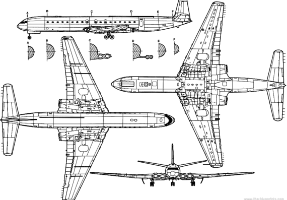 Самолет de Havilland DH-106 Comet IVB - чертежи, габариты, рисунки