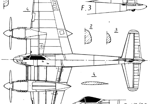 Aircraft de Havilland DH.103 Hornet - drawings, dimensions, figures