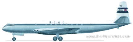 Самолет de Havilland DH106 Comet - чертежи, габариты, рисунки