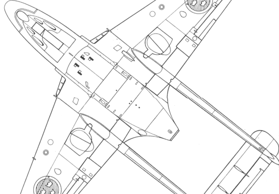 Самолет de Havilland DH.112 Venom (J-33) - чертежи, габариты, рисунки