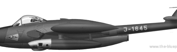 Самолет de Havilland DH.112 Venom Mk.1R - чертежи, габариты, рисунки