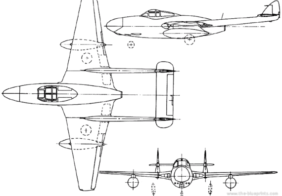 Aircraft de Havilland DH.113 (England) (1949) - drawings, dimensions, figures