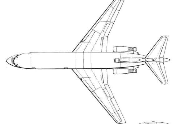 Самолет de Havilland DH.121 Trident - чертежи, габариты, рисунки