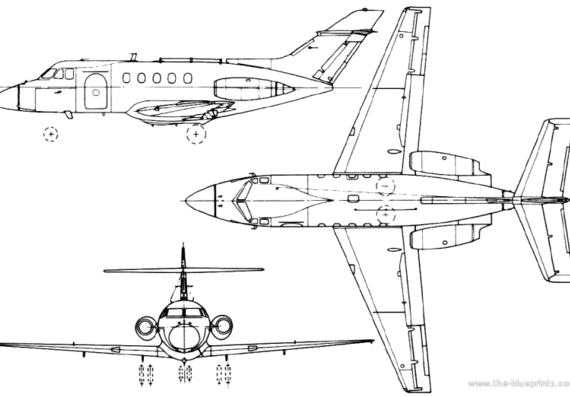 Aircraft de Havilland DH.125/Hawker Siddeley HS.125/BAe 125 (England) (1962) - drawings, dimensions, figures
