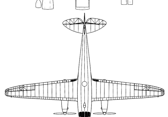 Самолет de Havilland DH.89 Dragon Rapide - чертежи, габариты, рисунки