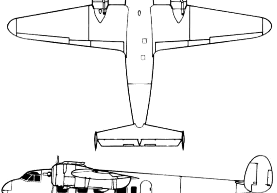 Самолет de Havilland DH.95 Flamingo - чертежи, габариты, рисунки