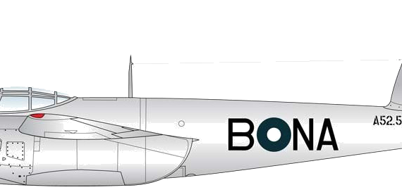 Самолет de Havilland Mosquito Mk.XVIII - чертежи, габариты, рисунки