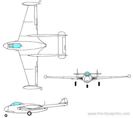 Aircraft de Havilland Sea Venom - drawings, dimensions, figures
