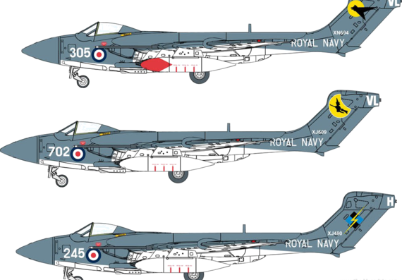 Aircraft de Havilland Sea Vixen FAW.2 - drawings, dimensions, figures