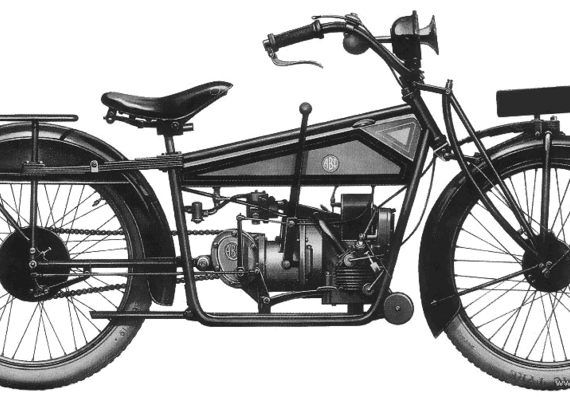 Мотоцикл ABC (1919) - чертежи, габариты, рисунки