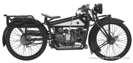 Мотоцикл ABC Sopwith (1920) - чертежи, габариты, рисунки