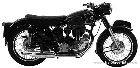 Motorcycle AJS 500cc Single (1954) - drawings, dimensions, pictures