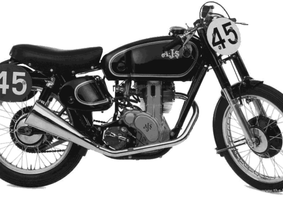 Мотоцикл AJS 7R (1948) - чертежи, габариты, рисунки