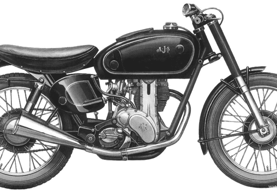 Motorcycle AJS 7R 350 (1949) - drawings, dimensions, figures