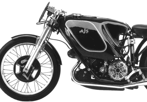 Motorcycle AJS E95 500 Racer (1953) - drawings, dimensions, figures