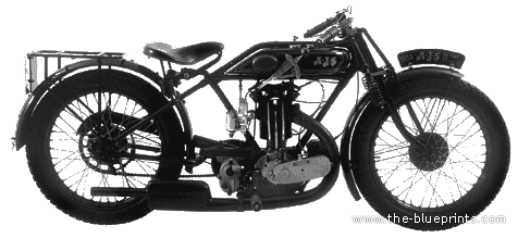 Motorcycle AJS TT (1924) - drawings, dimensions, figures