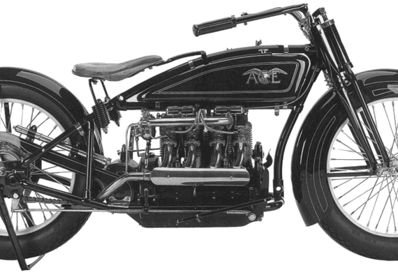 Мотоцикл Ace (1920) - чертежи, габариты, рисунки