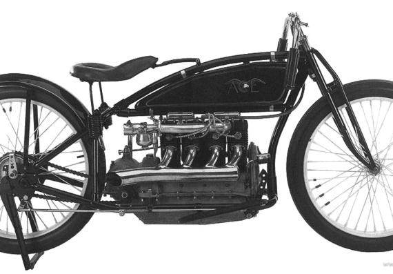 Motorcycle Ace XP4 (1923) - drawings, dimensions, figures
