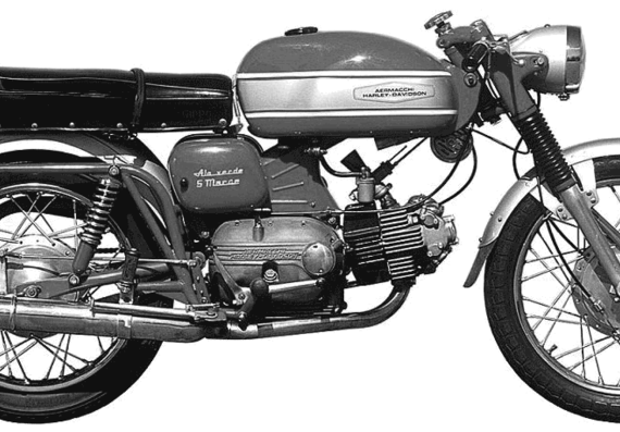 Мотоцикл Aermacchi 250 Ala Verde (1970) - чертежи, габариты, рисунки