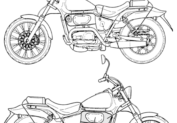 Мотоцикл Aprilia Classic 125 - чертежи, габариты, рисунки