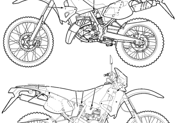Мотоцикл Aprilia ETX 125 - чертежи, габариты, рисунки