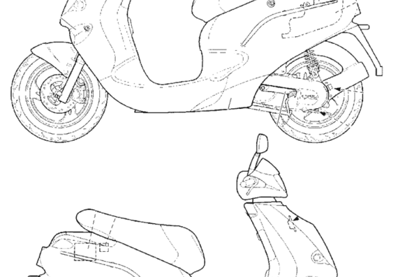 Мотоцикл Aprilia Gulliver 50 - чертежи, габариты, рисунки