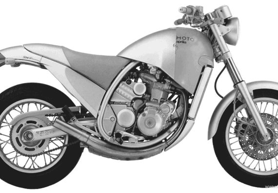 Aprilia Moto6.5 motorcycle (1995) - drawings, dimensions, pictures