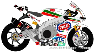 Мотоцикл Aprilia RSV4 (2011) - чертежи, габариты, рисунки