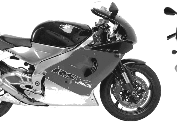 Мотоцикл Aprilia RSV Mille (1999) - чертежи, габариты, рисунки