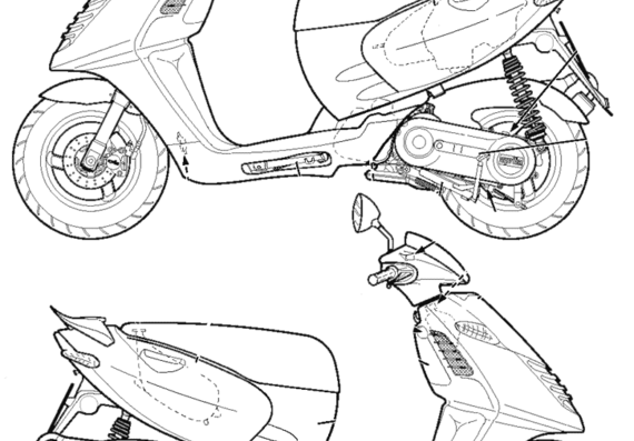 Мотоцикл Aprilia Sonic - чертежи, габариты, рисунки