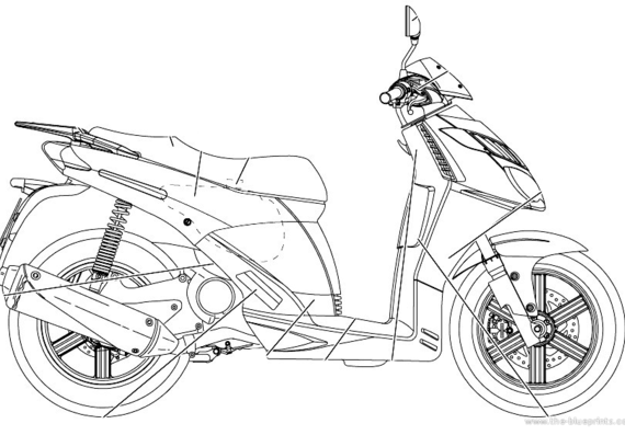 Мотоцикл Aprilia Sport City 200 (2006) - чертежи, габариты, рисунки