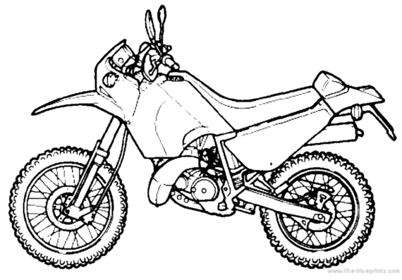 Мотоцикл Aprilia Tuareg 125 (1991) - чертежи, габариты, рисунки
