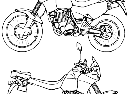 Мотоцикл Aprilia Tuareg 350 - чертежи, габариты, рисунки