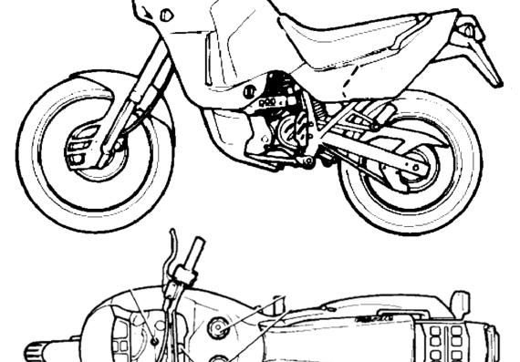 Мотоцикл Aprilia Tuareg 600 - чертежи, габариты, рисунки