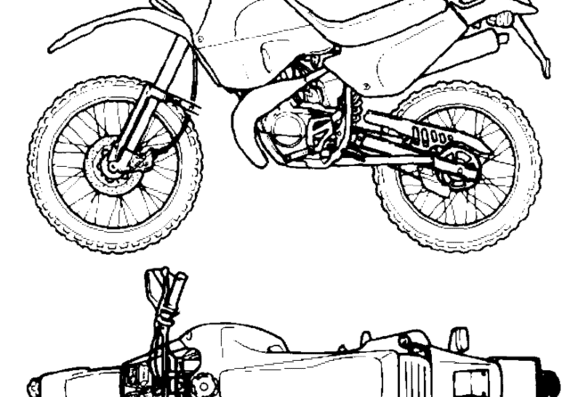 Мотоцикл Aprilia Tuareg Rally 50 - чертежи, габариты, рисунки